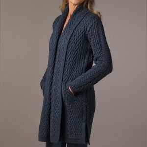 Aran Crafts Herringbone Shawl Neck cardigan